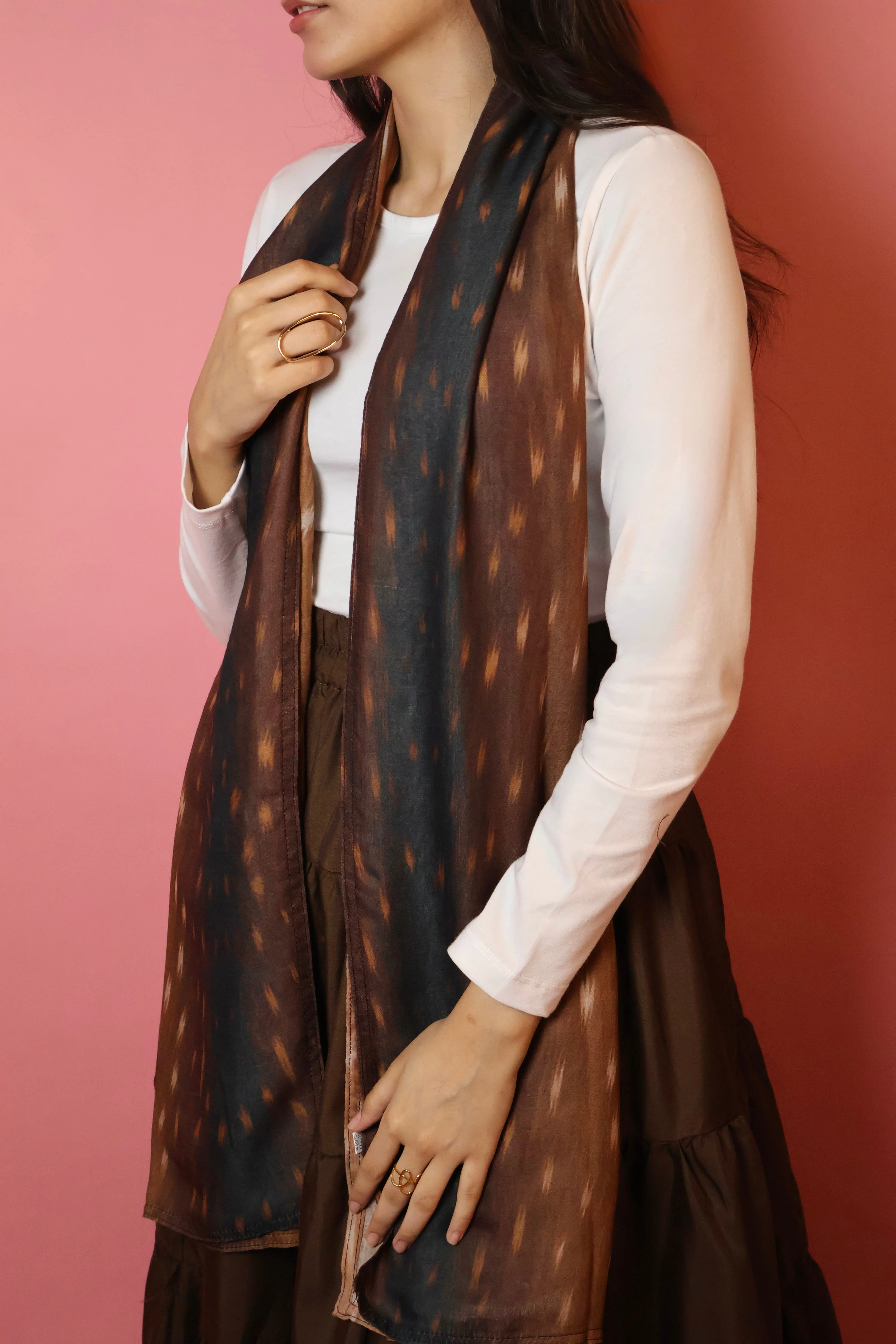 Deer Brown summer scarf - Image 6