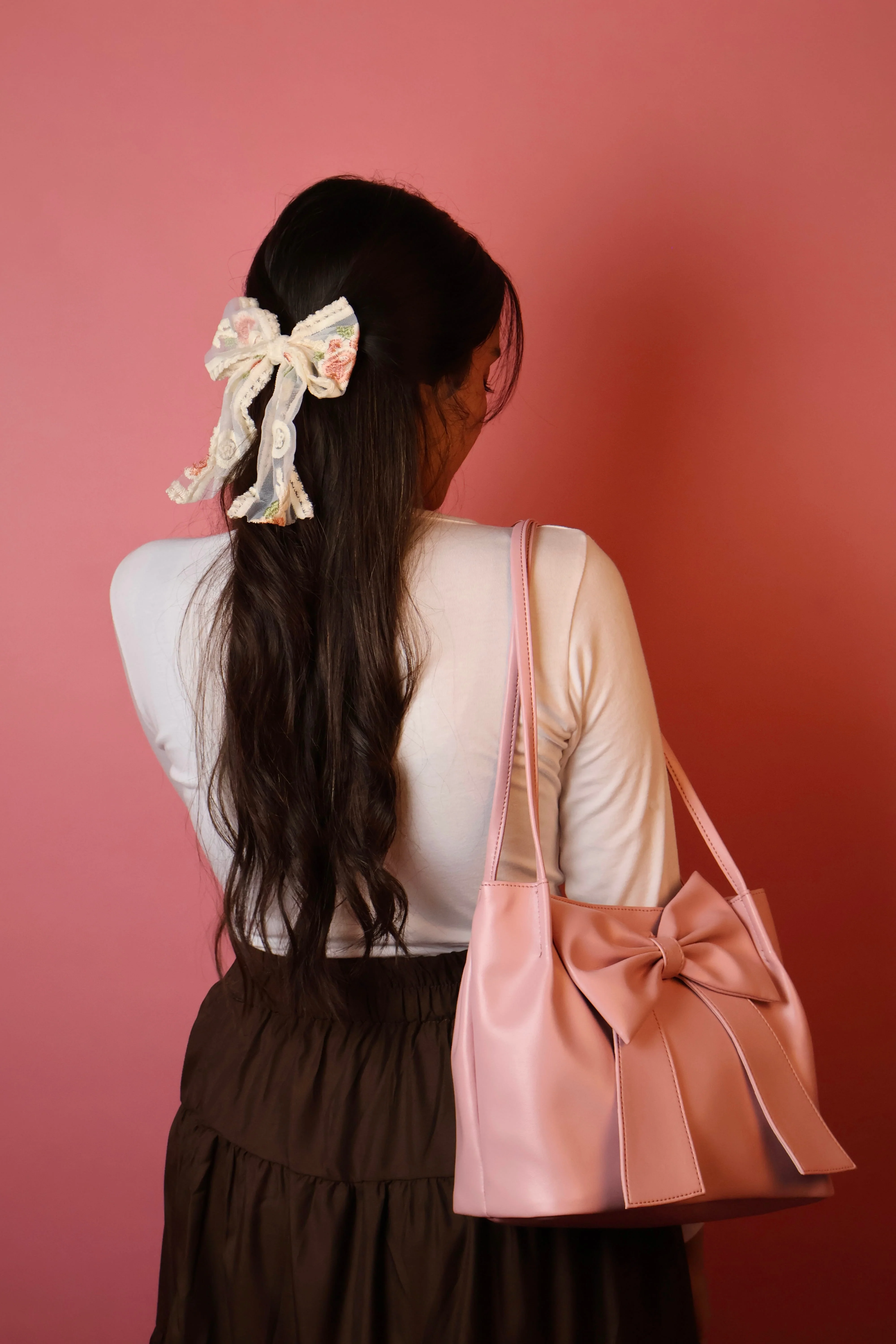 Floral Bow Hair Clip - Image 3